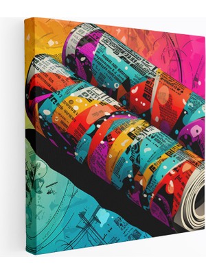 Popcasso Papyrus Temalı Pop Art Yaratıcılıkla Şekillenen Sanat Dekoratif Kanvas Tablo
