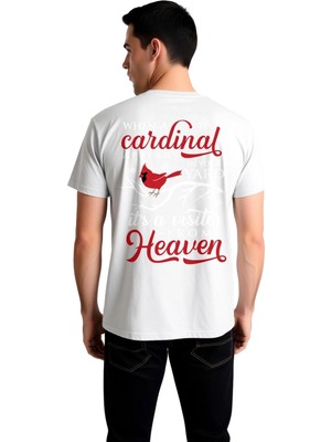 PayBuy Erkek Kardinal Kuşu Spirituel Mesaj Baskılı %100 Pamuk Rahat Kesim Tişört Günlük Modern Şık Konforlu