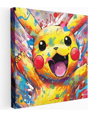 Popcasso Pokemon Sevinci Modern Sanat Temalı Kanvas Tablo