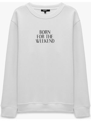 Koton Üç Iplik Şardonlu Regular Fit Baskılı Bisiklet Yaka Uzun Kollu Sweatshirt