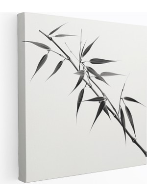 Popcasso Minimalist Bambu Dalı ile Zen Temalı Kanvas Duvar Tablosu