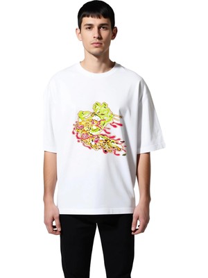 PayBuy Ben Beş Yaşındayım Canavar Teması Baskılı Erkek Oversize Tişört
