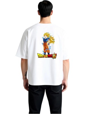 PayBuy Erkek Oversize Tişört Anime Karakteri Baskılı Grafik Desenli Rahat Kesim Günlük Giyim Modern Şık