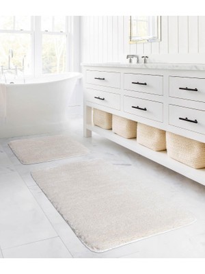 Zemira Segura Peluş Kaydırmaz Taban 2'li Banyo Paspası 60 x 100-50 x 60, Rengi