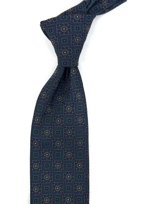 Kravatkolik Yeşil Motif Desen Mendilli Klasik Kravat KK13955