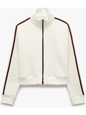 Koton Şardonlu Şerit Detaylı Regular Fit Dik Yaka Uzun Kollu Fermuarlı Sweatshirt