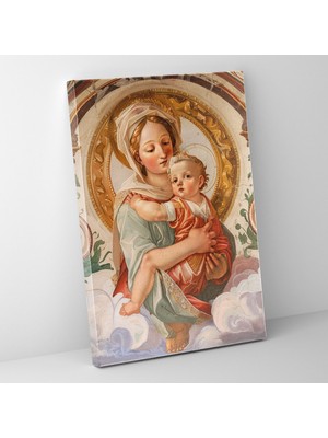 Popcasso Raffaello Sanzio Meryem Ana ve Çocuk Kanvas Tablo