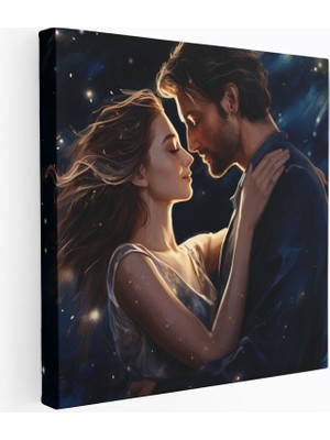 Popcasso Romantik Yıldızlı Gecede Bir Çiftin Hayali Portresi Portre Motifli Kanvas Duvar Tablosu