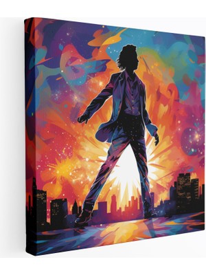 Popcasso Michael Jackson Moonwalk Dans Modern Sanat Kanvas Duvar Tablosu
