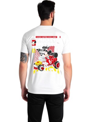 PayBuy Erkek Tişört Klasik Hotrod Araba Baskısı Retro Tipografi Dijital Baskı Rahat Kesim Günlük Modern
