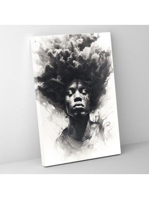 Popcasso Verici Afro Temalı Dekoratif Kanvas Tablo