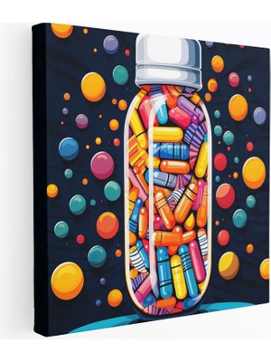 Popcasso Tıbbi Pop Pop Art Lı Tasarım Kanvas Tablo