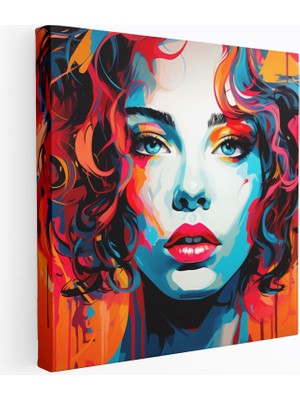Popcasso Renkli Pop Art Portre Cesur Çizgiler Duvar Tablosu
