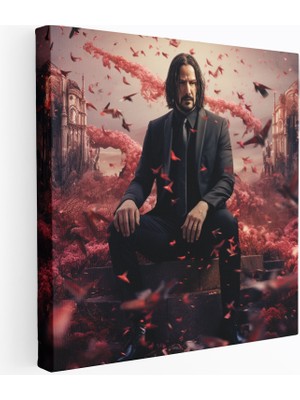 Popcas Sürreal Karı Medya John Wick Motifli Dekoratif Kanvas Tablo