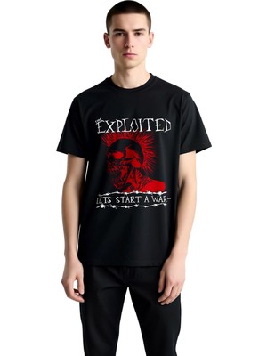 PayBuy Erkek Punk Rock Grafik Baskılı Kısa Kollu Tişört Crew Yaka Konforlu Günlük Kesim Rahat Modern Şık