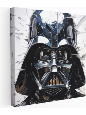 Popcas Parçalanmış Savaş Motifli Kırık Darth Vader Kaskı Görseliyle Kanvas Tablo