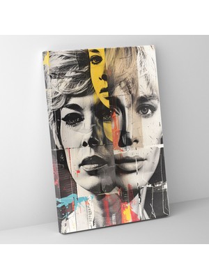 Popcasso Ünlü Portre Kolajı Pop Art Tarzında Çağdaş Duvar Dekorlama Elemanı Dekoratif Kanvas Tablo