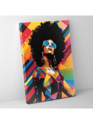 Popcasso Enerjik Afro Desenli Duvar Tablosu