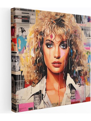 Popcasso 80'ler Pop Kültürü Anısına Baskısı Nostaljik Dekoratif Kanvas Tablo