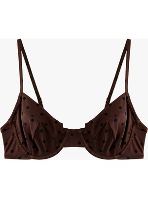 Koton Ince Askılı Balenli Puantiyeli Bikini Üstü