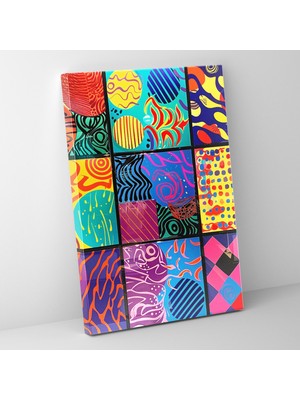 Popcasso Renkli Desenler Pop Art Esintili Modern Sanat Duvar Tablosu