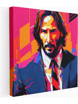 Popcas John Wick Pop Art Modern Sanat Temalı Dekoratif Yüzey Kanvas Duvar Tablosu