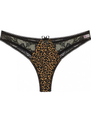 Hace Bazaar  Büyük Beden Leopar Desenli Fantazi G String Bato Külot