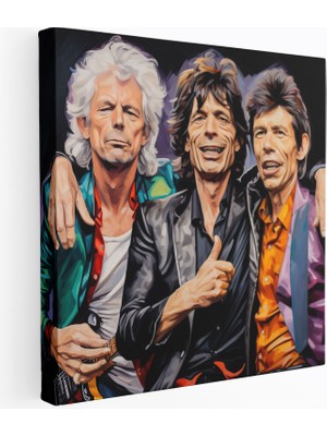 Popcasso Taşlar Temalı Rolling Stones Modern Sanat Dekoratif Kanvas Tablo