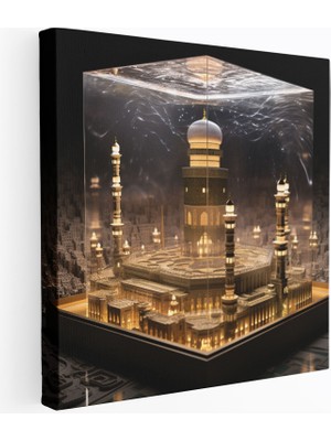 Popcasso Kaaba Temalı El Işi Duvar Tablosu