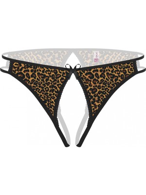 Hace Bazaar  Ağı Açık Leopar Desenli Büyük Beden Fantazi Külot