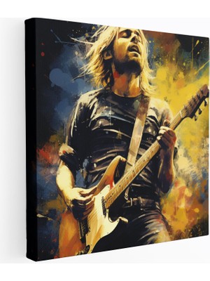 Popcas Kurt Cobain Temalı Grunge Sanatı Kanvas Tablo