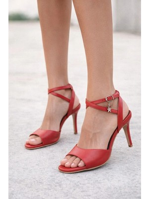 Lo Mejor Shoes Kırmızı Deri Kelebek Tango Dans ve Salon Ayakkabısı 8,5 cm 13 Pont Koni Model Topuk Kelebek Model