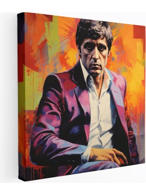 Popcasso Çağdaş Portre Scarface Tasarımı Cesur ve Özgün Görsel Stil Kanvas Duvar Tablosu