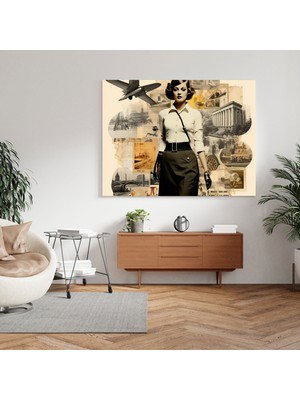Popcasso Retro Karışımlar Portre Şimdiki Geçmiş Duvar Tablosu