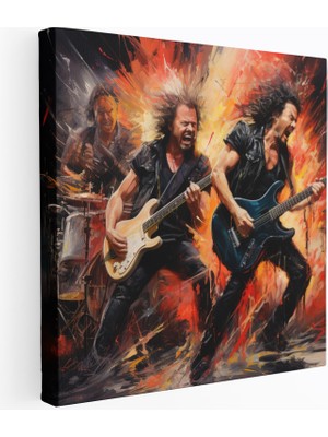 Popcasso Abstrakt Metallica Temalı Kanvas Duvar Tablosu