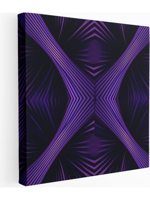 Popcasso Mor Geometrik Desen Modern Sanat Tarzı Kanvas Tablo