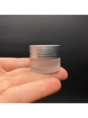 Zemira 5 cc Buzlu Cam Kavanoz, Gümüş Kapaklı Iç Contalı, 5ml Buzlu Cam Kavanoz x 10 Adet