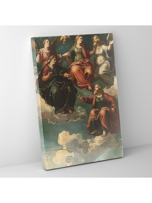 Popcasso Raffaello Sanzio Temalı Modern Sanat Kanvas Duvar Tablosu