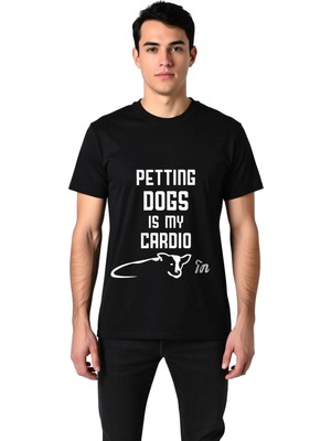 PayBuy Erkek Köpek Sevgisi Baskılı Tişört %100 Pamuk Kısa Kollu Yuvarlak Yaka Rahat Kesim Günlük Giyim
