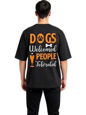 PayBuy Köpekler Hoşgeldiniz Vintage Stil Baskılı Erkek Oversize Tişört