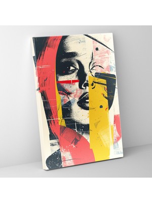 Popcas Tipografi Tasarımlı Pop Art Esintili Sanat Dekoratif Duvar Panosu Kanvas Duvar Tablosu