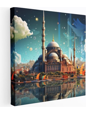 Popcasso Istanbul Hayal Dünyası Gerçeküstü Sayısal Sanat Dekoratif Kanvas Tablo