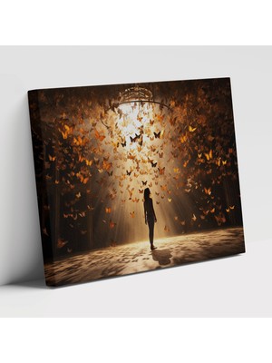 Popcas Kurutulmuş Kelebekler Modern Sanat Gerçekçi Kelebekler Fotoğraf Kanvas Duvar Tablosu