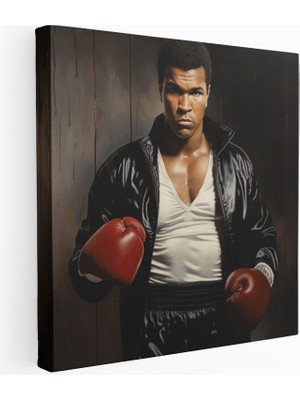 Popcas Muhammed Ali Fotogerçekçi Gerçeğe Yakın Temsil Kanvas Tablo