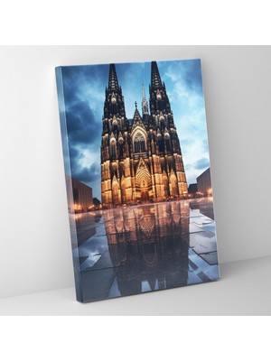 Popcas Kilise Akşam Vakti Katedral Kanvas Tablo