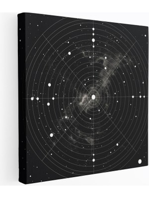 Popcasso Minimalist Takımyıldızlar Yıldız Haritası Dekoratif Kanvas Tablo