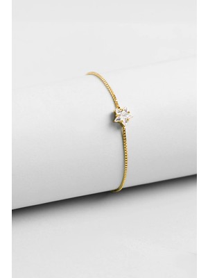 So CHIC Yıldız Tanrıçası 18 Ayar Sarı Altın Kaplama Ayarlanabilir Gümüş Bileklik