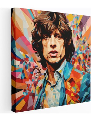 Popcas Rolling Stones Temalı Kolaj Sanatı Çağdaş Stil Kanvas Tablo