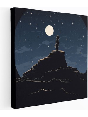 Popcasso Snoopy Minimalist Siluet Dekoratif Kanvas Tablo