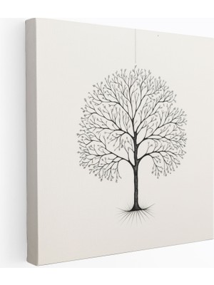 Popcasso Minimalist Yaşam Ağacı Tasarım Dekoratif Kanvas Tablo